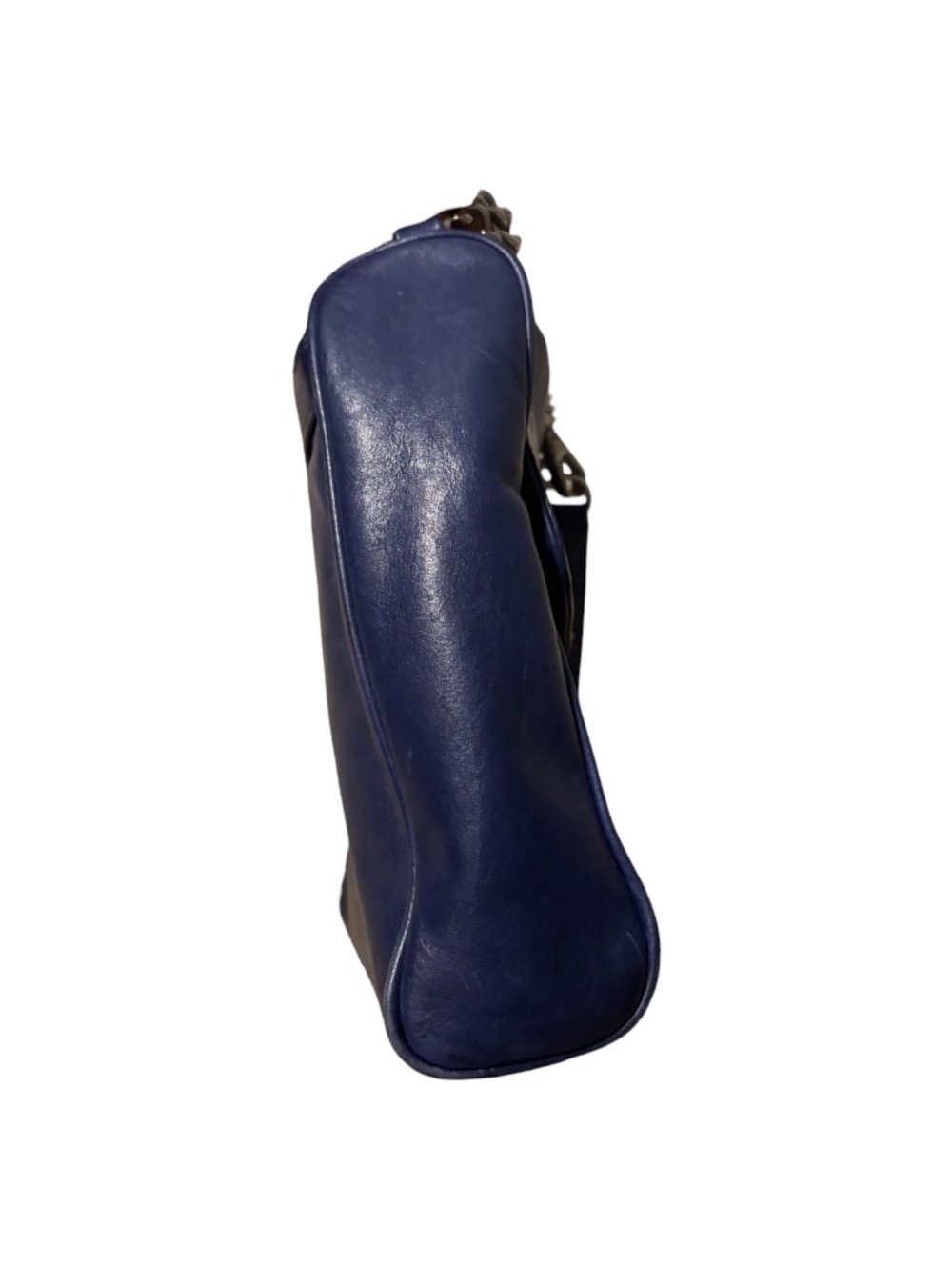 Rebecca Minkoff Dark Blue Leather MAC Crossbody Shoulder Bag Chain Strap - Picture 6 of 13